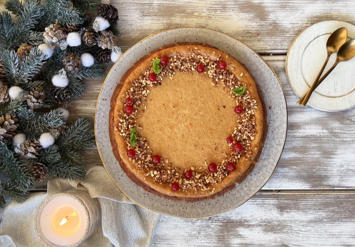 Tarta de queso y turrón