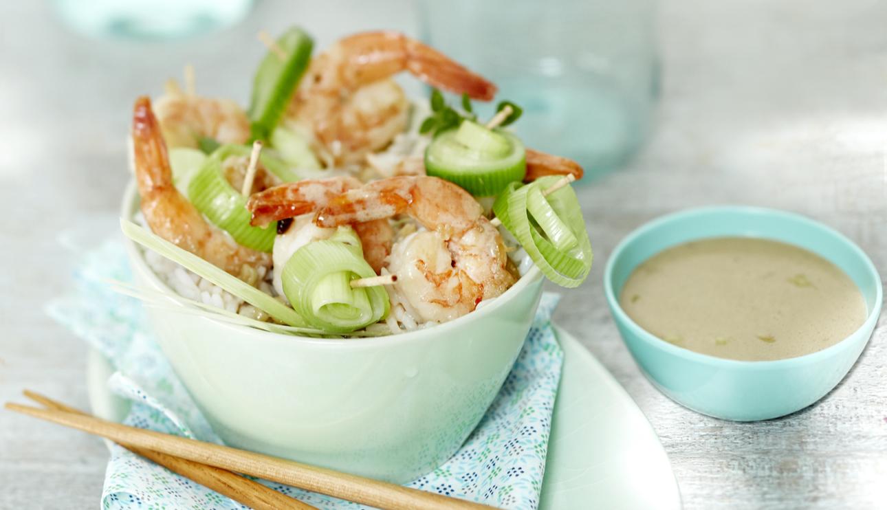 Gambas marinadas al estilo asiático