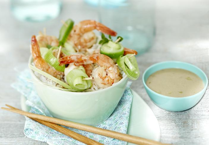 Gambas marinadas al estilo asiático