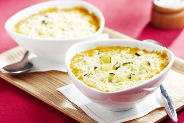 Crema gratinada de calabacín  y zanahoria