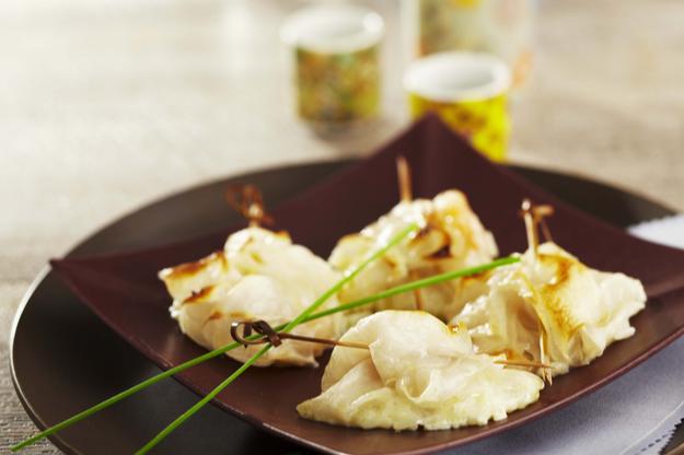 Paquetitos de arroz y gambas