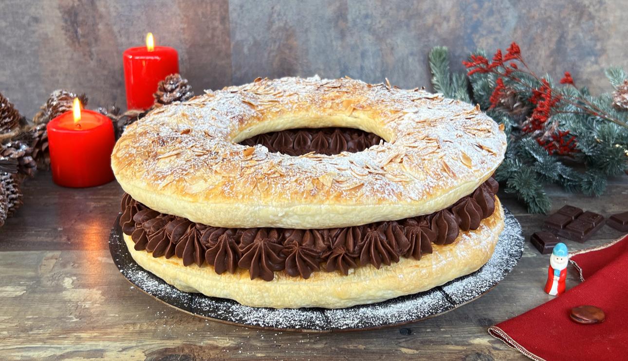 Roscón de hojaldre relleno de trufa