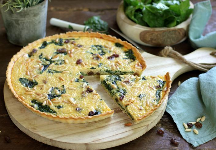 Quiche de quinoa y espinacas