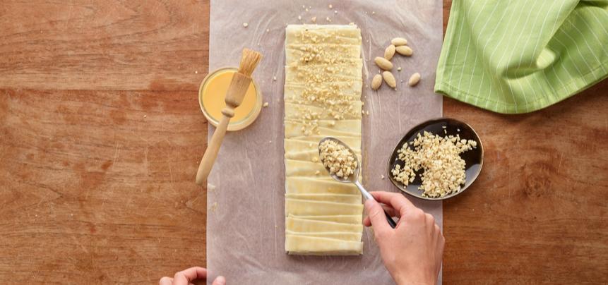 Trenza de hojaldre y chocolate con leche