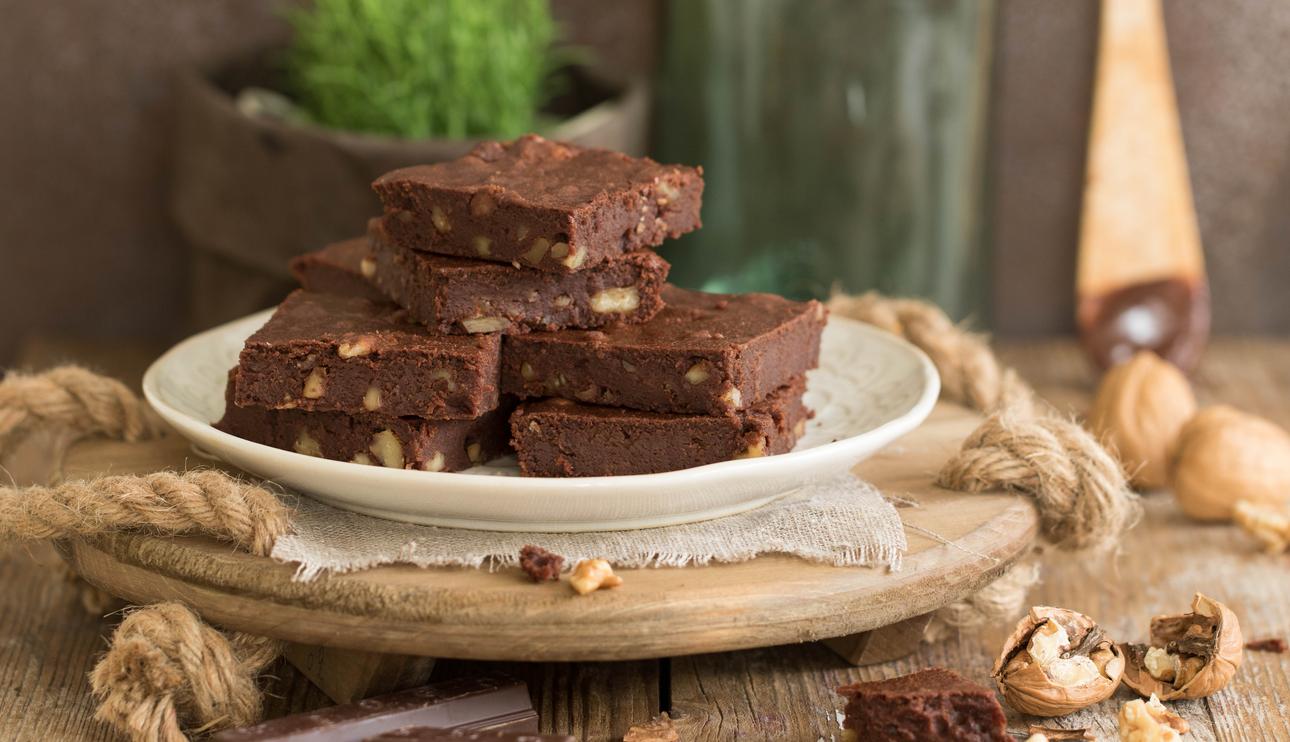 Brownie de chocolate negro sin huevo