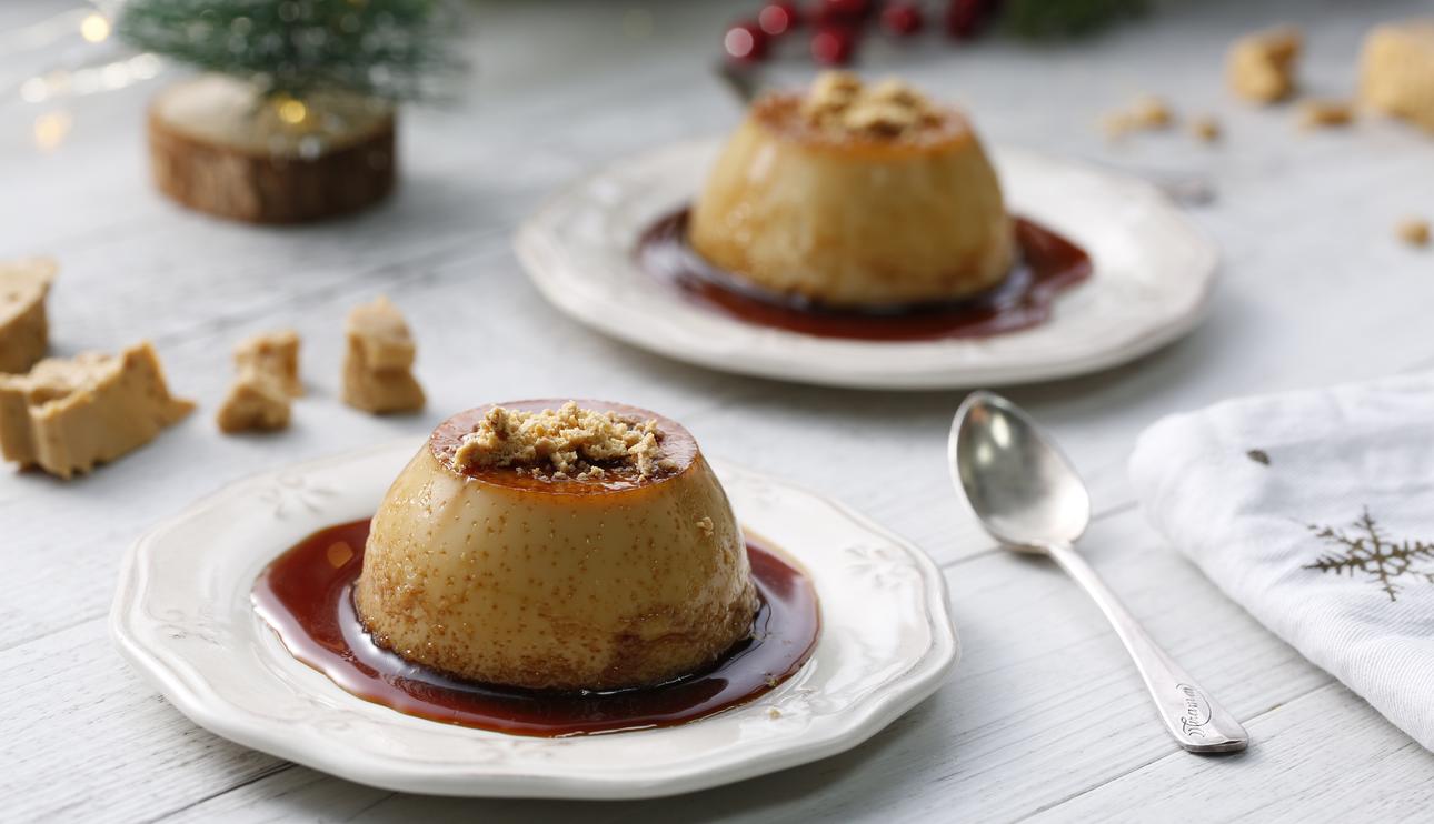 Flan de turrón y leche condensada