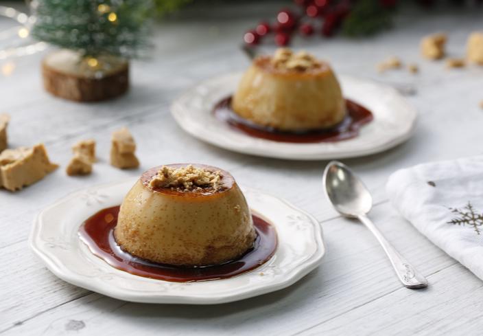 Flan de turrón y leche condensada