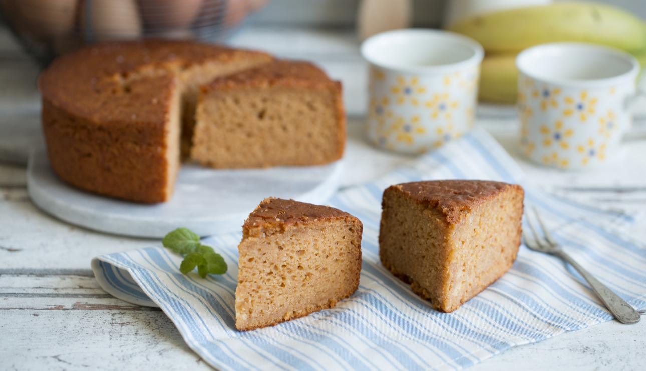 Bizcocho de dulce de leche y plátano