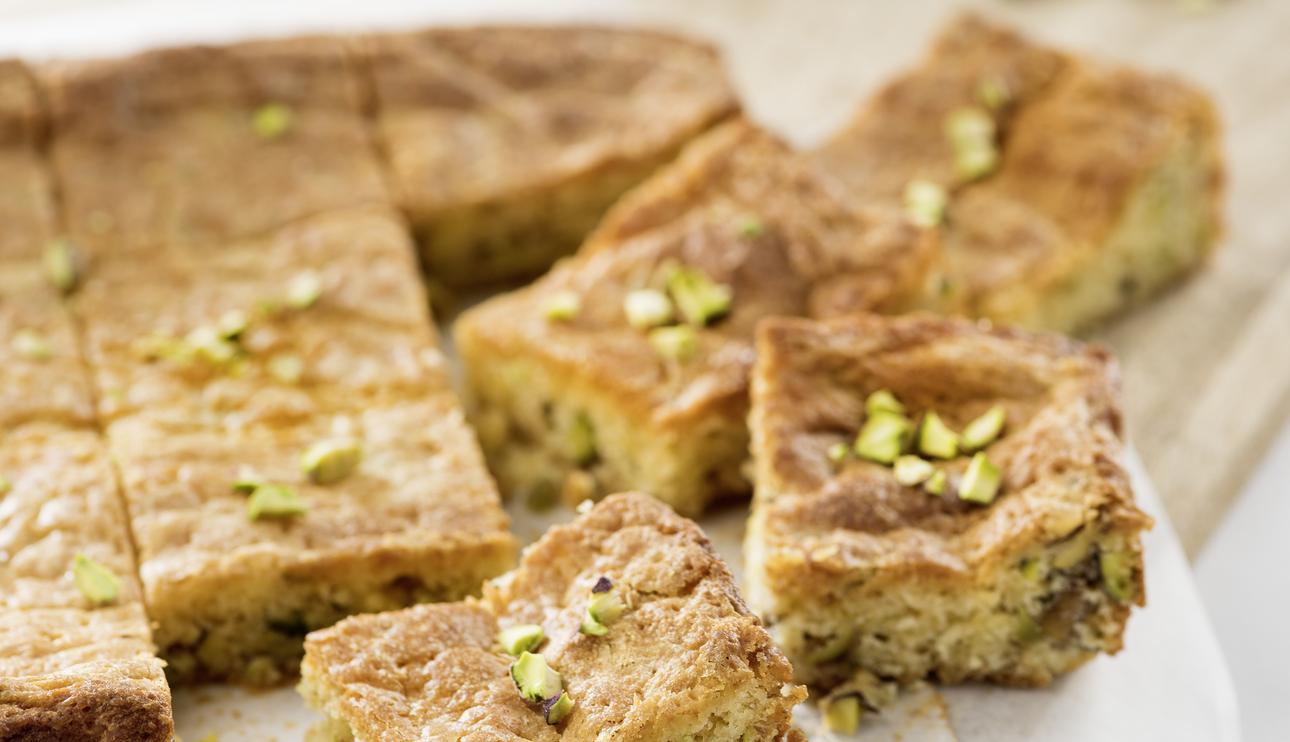 Brownies de chocolate blanco y pistachos con Thermomix®