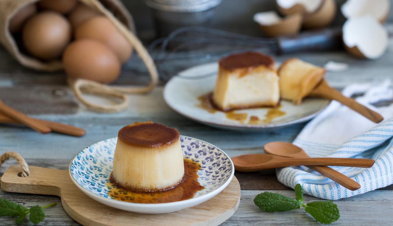 Flan de leche condensada y galletas maría
