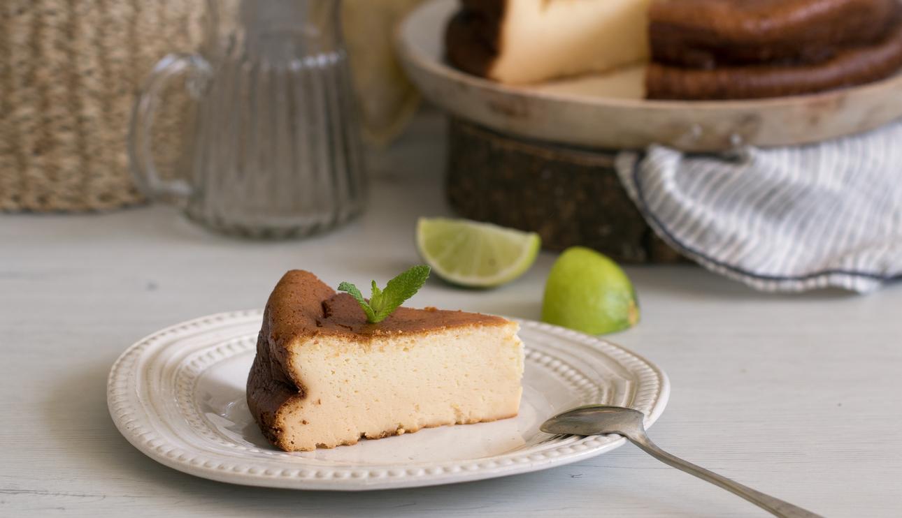 Tarta de queso y lima sin lactosa