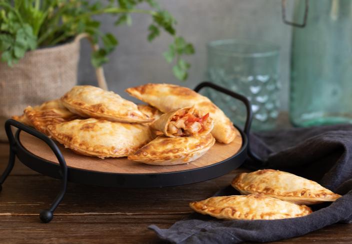 Empanadillas de pollo asado y pimiento