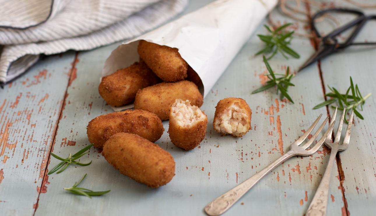 Croquetas de patata con jamón y queso