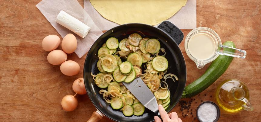 Quiche de calabacín y queso de cabra