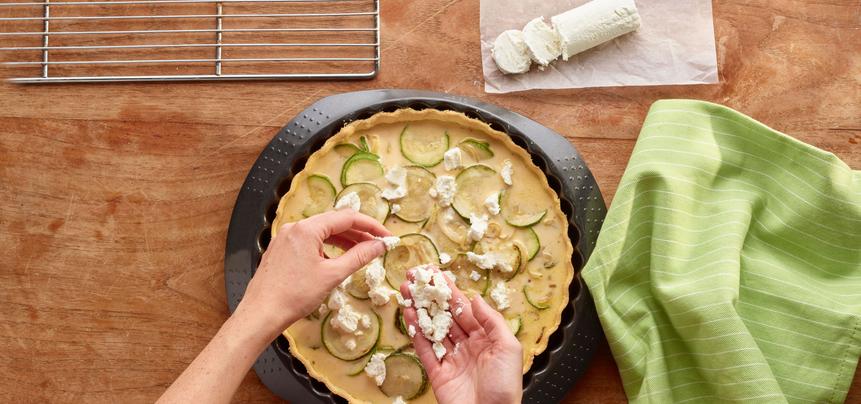 Quiche de calabacín y queso de cabra