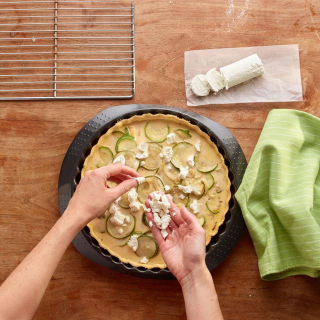 Quiche de calabacín y queso de cabra