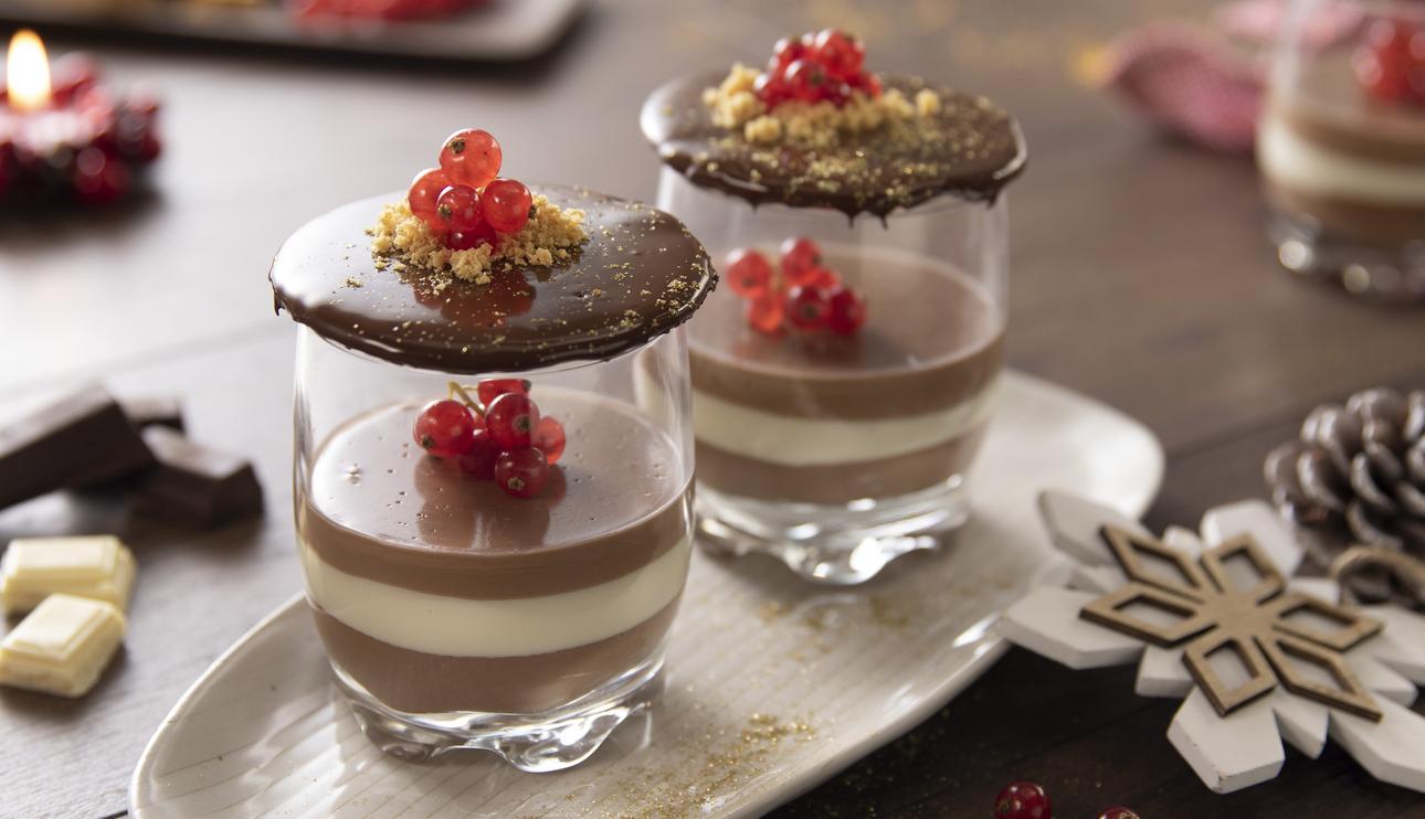 Tarta tres chocolates en vasito
