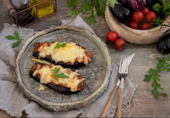 Berenjenas rellenas de carne picada