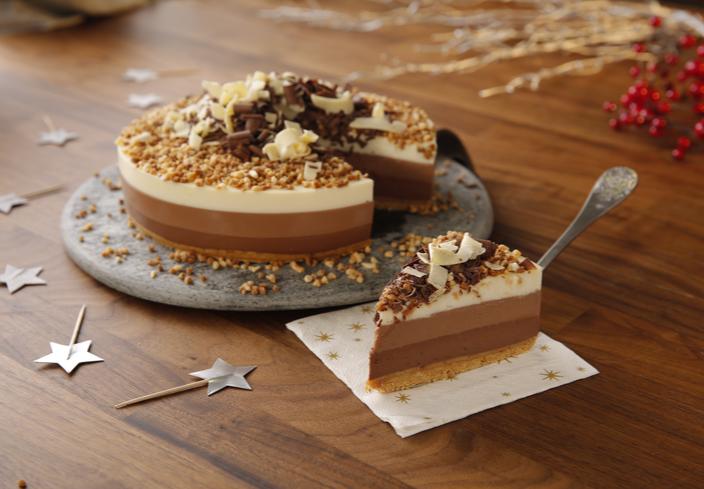 Tarta tres chocolates para Navidad