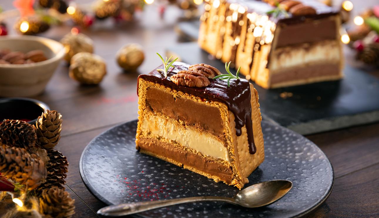 Tarta de galletas y queso a los tres chocolates