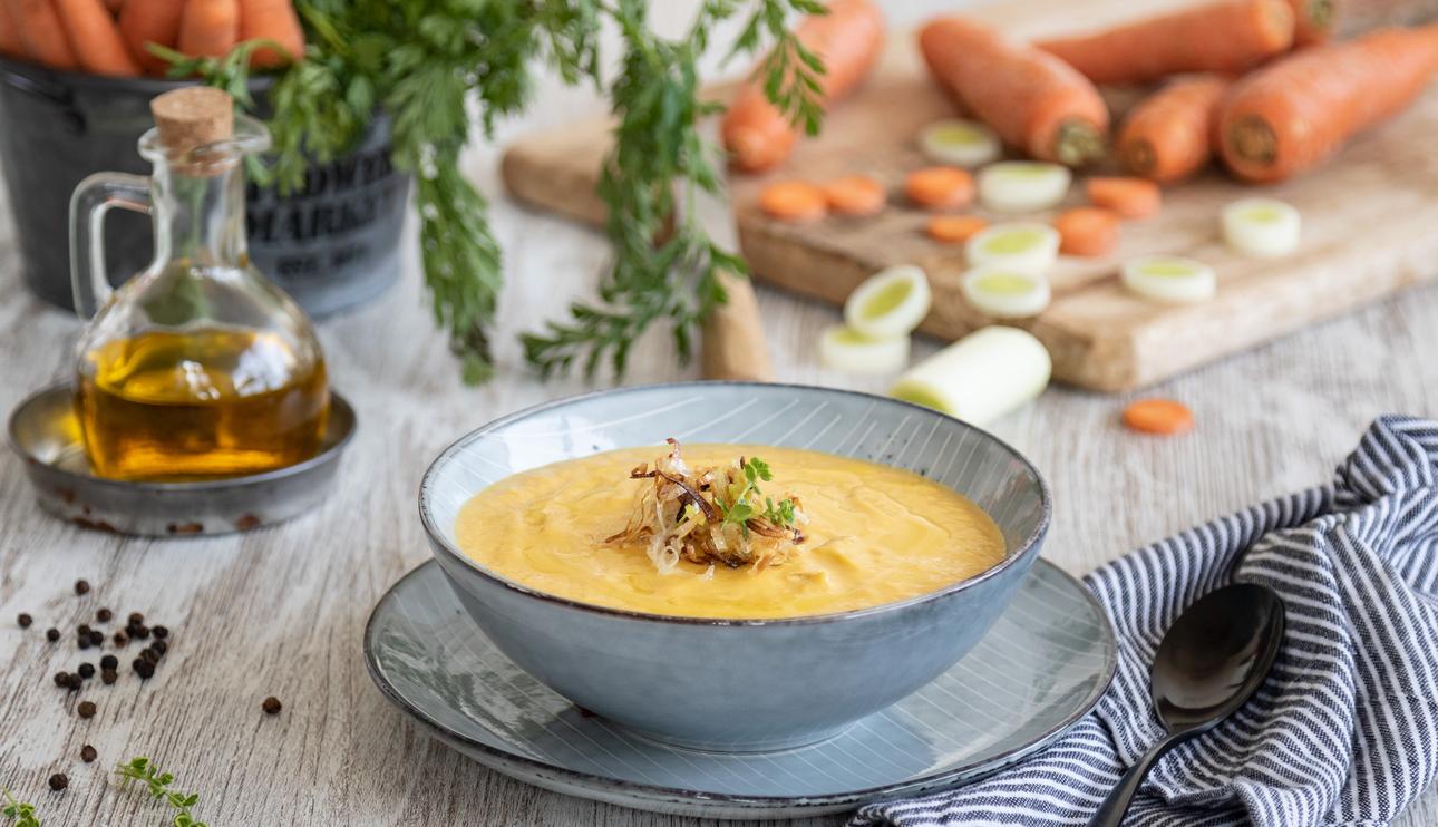 Crema de zanahoria y puerros