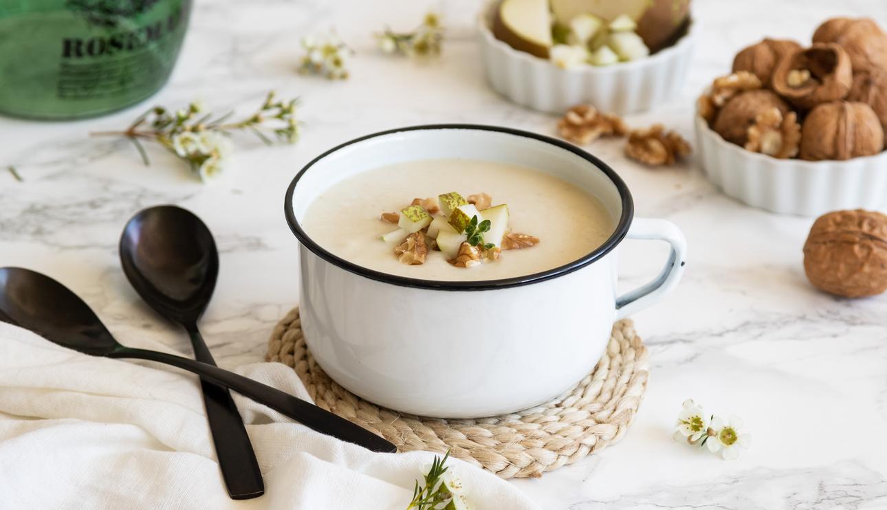 Vichyssoise de peras y gorgonzola