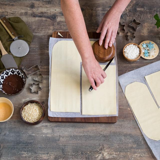 Calcetín navideño de hojaldre con chocolate