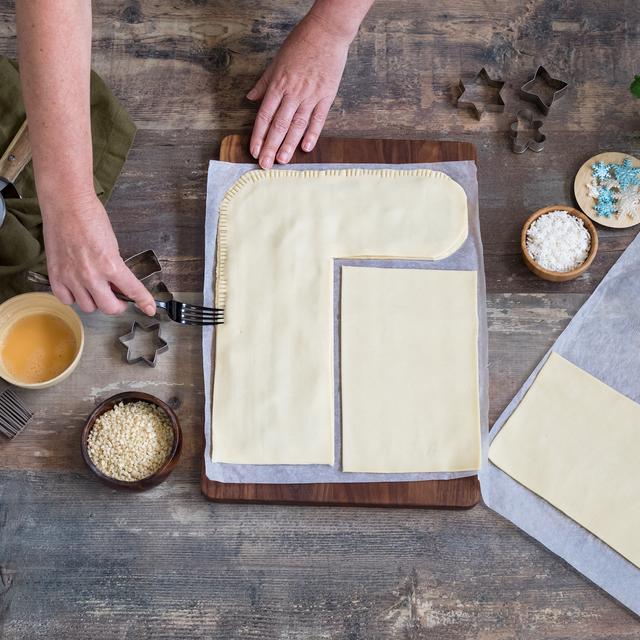 Calcetín navideño de hojaldre con chocolate