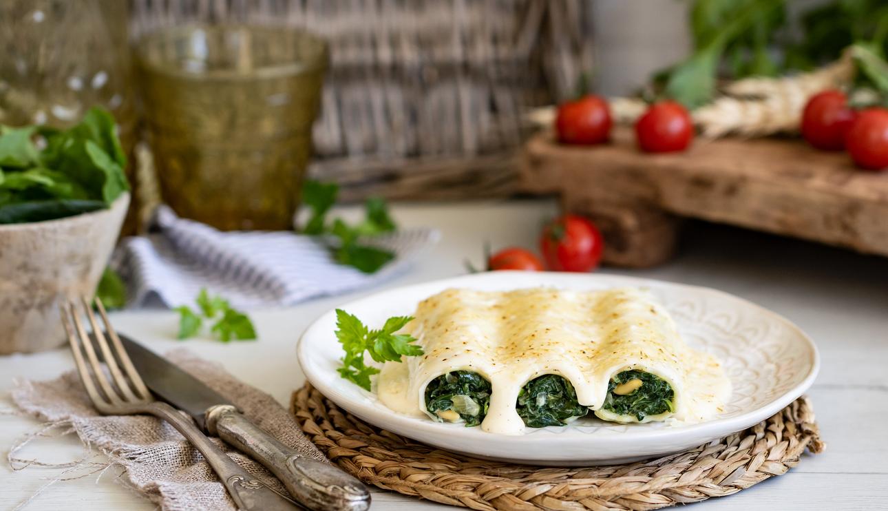Canelones de espinaca