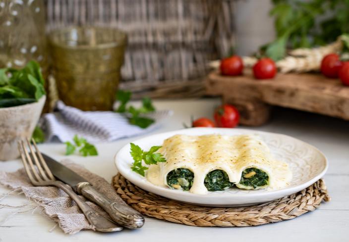 Canelones de espinaca