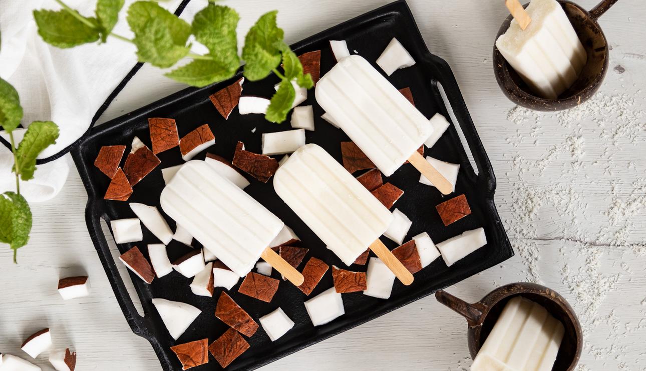 Polo helado de coco y leche condensada