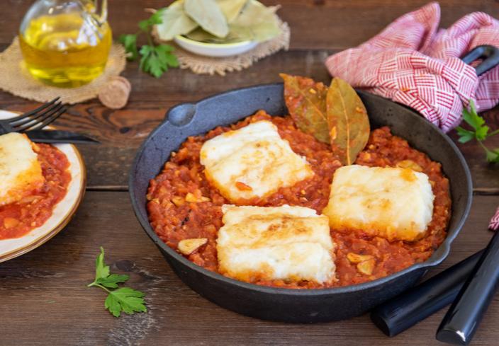 Receta de bacalao con tomate frito