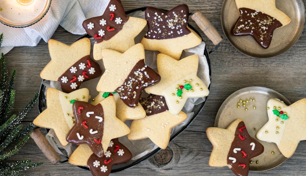 Galletas de mantequilla a los tres chocolates