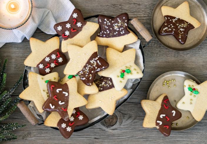 Galletas de mantequilla a los tres chocolates