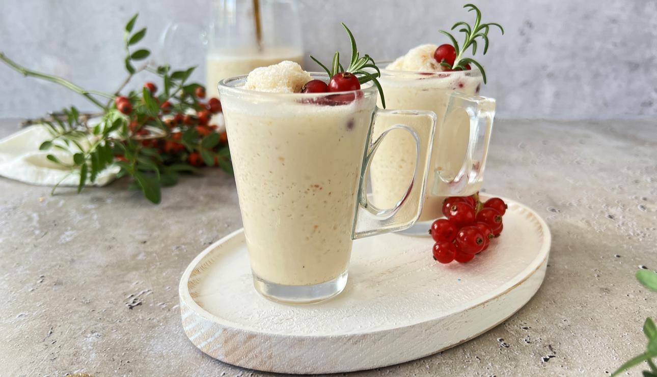 Sorbete helado con leche condensada y turrón de Jijona