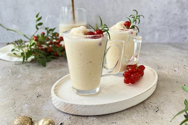 Sorbete helado con leche condensada y turrón de Jijona