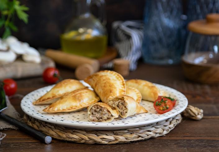 Empanadillas al horno de falsa carbonara