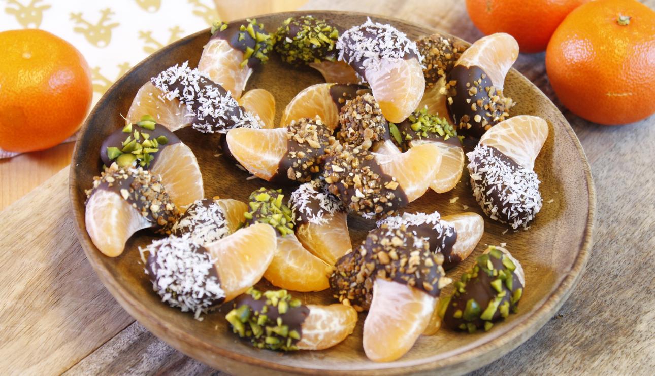 Mandarina con chocolate negro