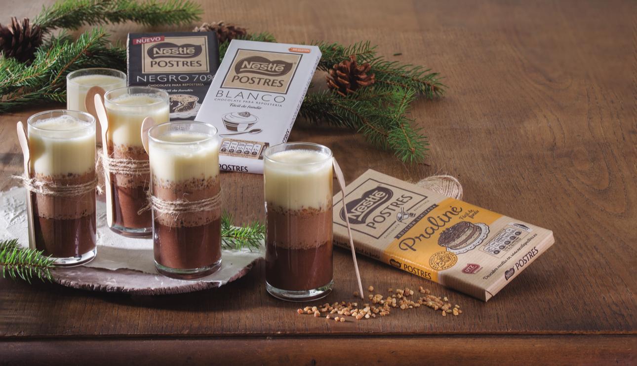 Mousse de tres chocolates con Thermomix®