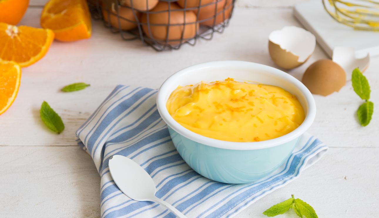 Crema pastelera de naranja