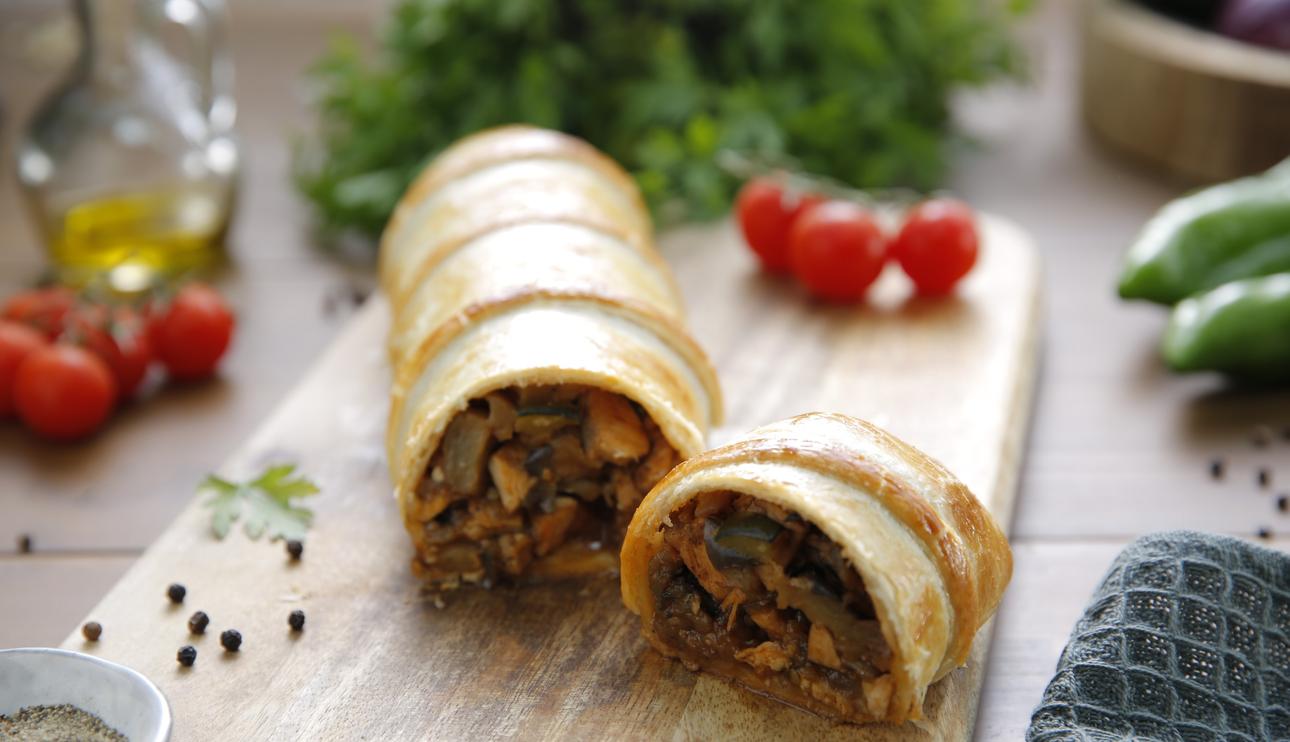 Hojaldre de verduras y pollo