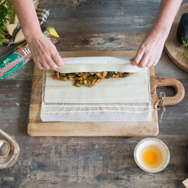 Hojaldre de verduras y pollo