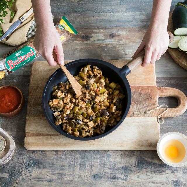 Hojaldre de verduras y pollo