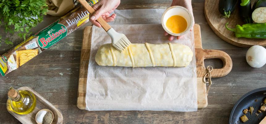 Hojaldre de verduras y pollo