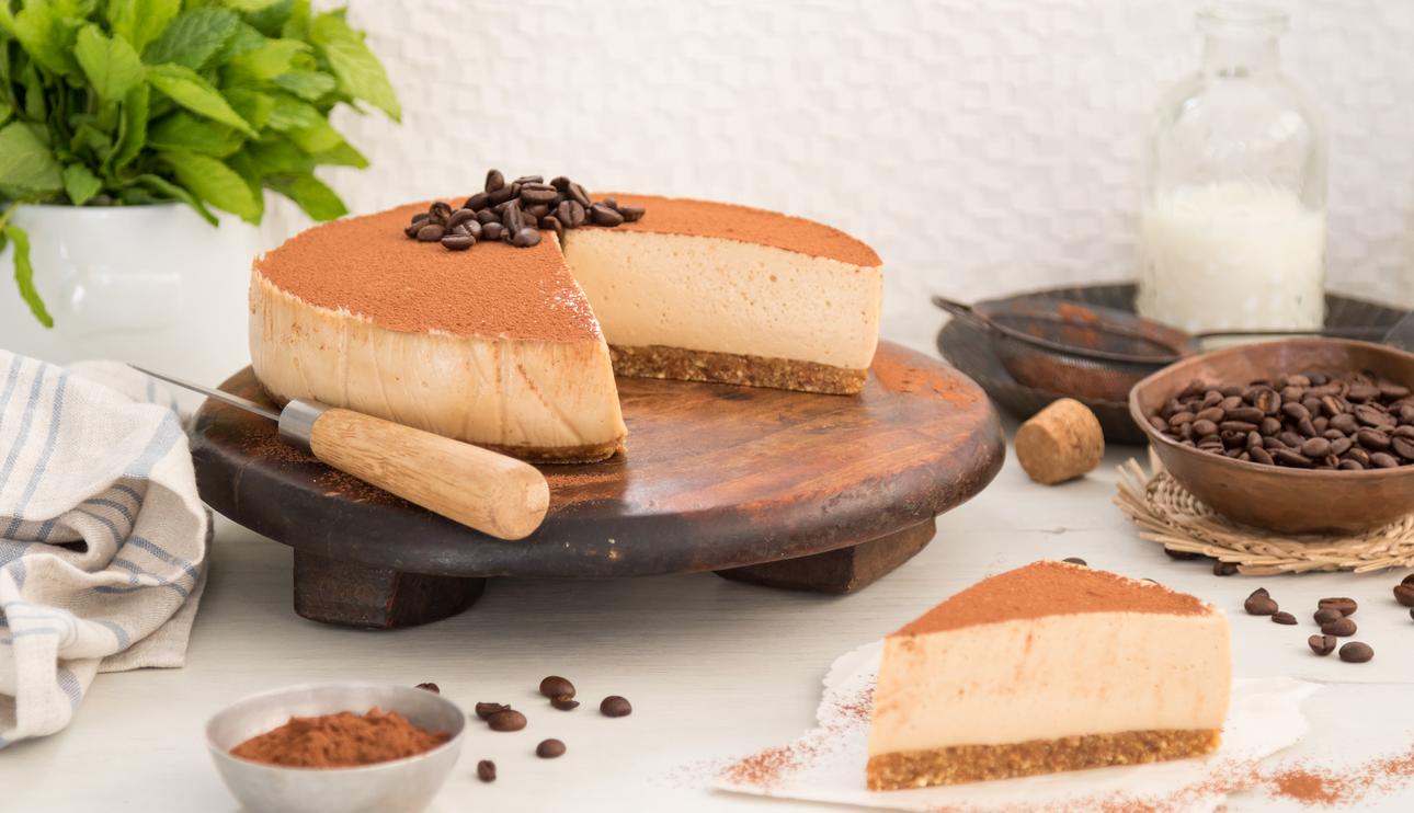 Tarta de queso y café sin horno
