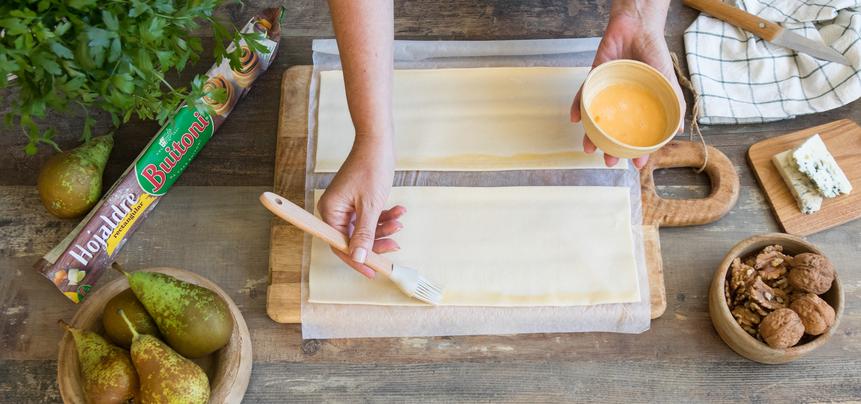 Saladitos de pera con nueces y roquefort