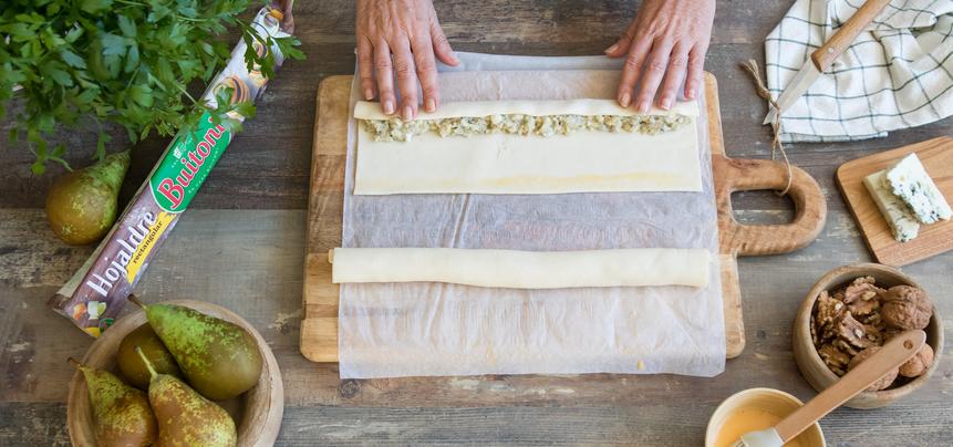Saladitos de pera con nueces y roquefort