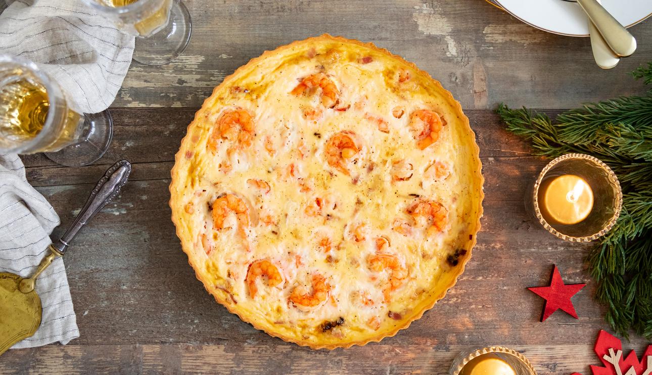 Quiche lorraine con gambas