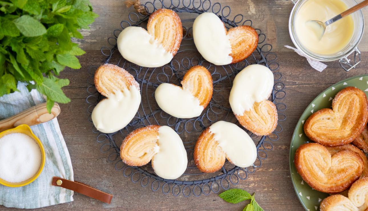 Palmeras de chocolate blanco