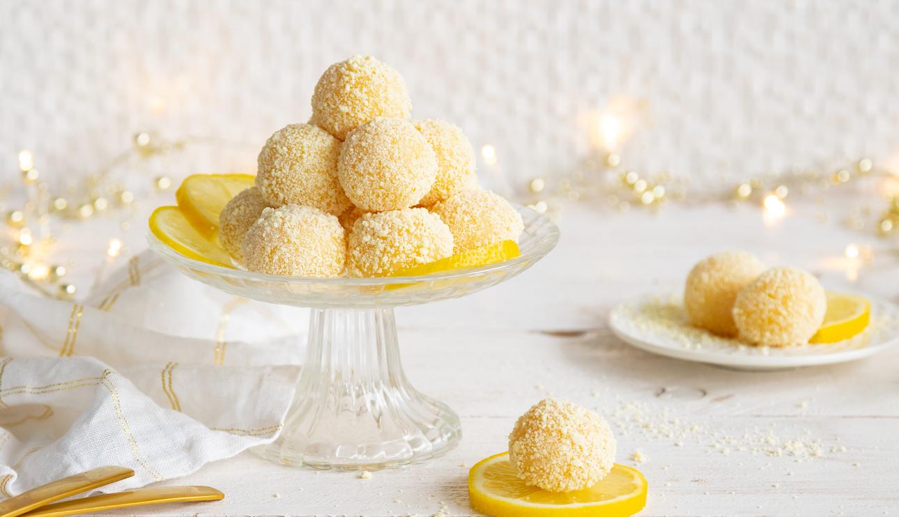 Trufas con leche condensada, chocolate blanco y limón